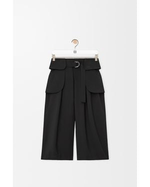 Loewe Cropped Cargo Trousers - Black