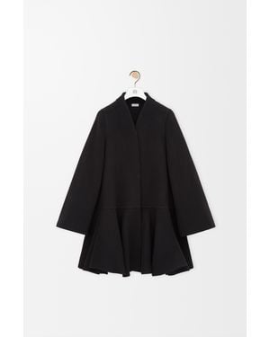 Loewe Abrigo Corto En Lana Y Cashmere Mujer - Negro