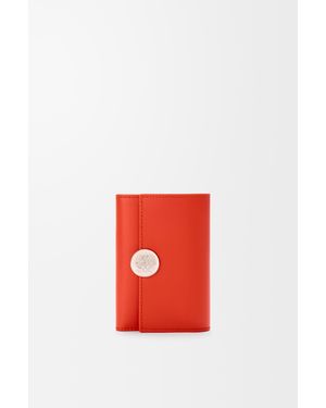 Loewe Cartera Vertical Pequeña Pebble En Piel Napa De Cuero Brillante Mujer - Rojo
