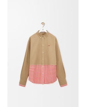 Loewe Camisa En Sarga De Algodón Y Popelinasize Hombre - Marrón
