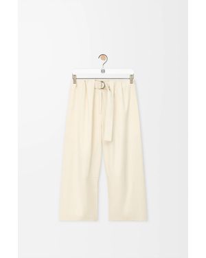 Loewe Cropped Belted Trousers - Natural