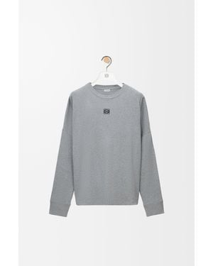 Loewe Camiseta De Manga Larga De Corte Oversize En Algodónsize Hombre - Gris