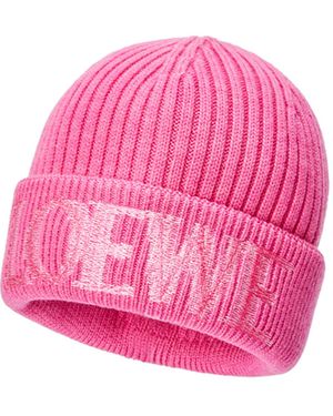 Loewe Luxury Beanie In Wool For - Pink