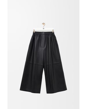 Loewe Luxury Cropped Trousers In Nappa Lambskin - White