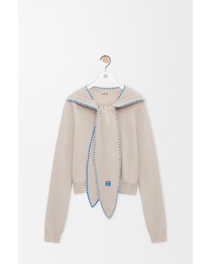 Loewe Scarf Jumper - White