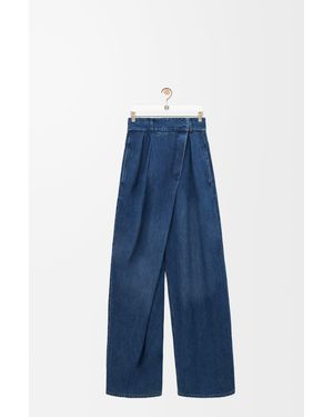 Loewe Pantalón Vaquero Cruzado En Denim Mujer - Azul
