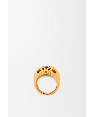 Loewe Anagram Bombé Signet Ring For - Metallic
