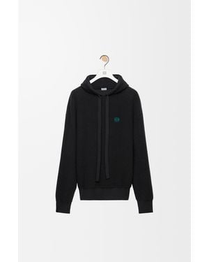 Loewe Hoodie In Wool - Black