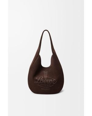 Loewe Bolso Roomy Hobo En Ante De Piel De Cuero Hombre - Marrón