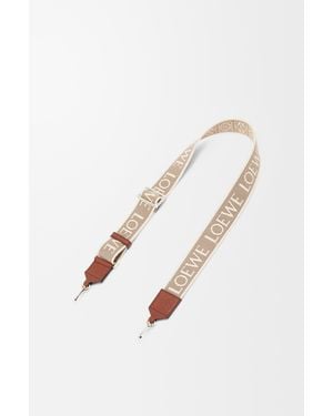 Loewe Luxury Anagram Strap In Jacquard And Calfskin - White
