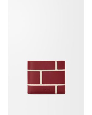 Loewe Cartera Con Dos Pliegues En Piel De Cuero Hombre - Rojo