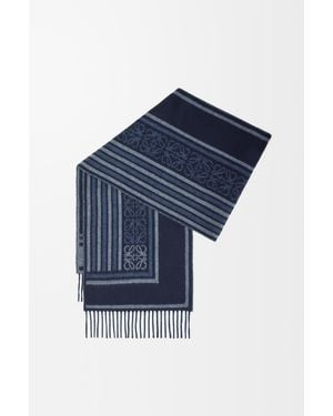 Loewe Bufanda En Lana Y Cashmere Mujer - Azul