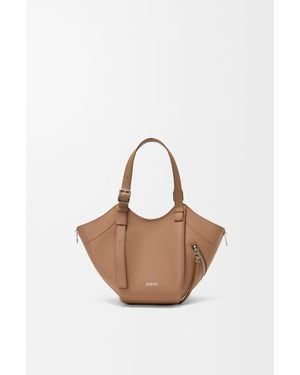 Loewe Bolso Hammock Flip En Piel De Cuero Clásica Mujer - Blanco