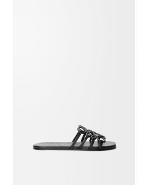 Loewe Sandalia Petal Anagram En Piel De Cuero Mujer - Blanco