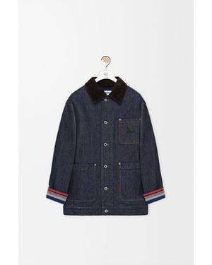 Loewe Denim Jacket With Logo Patch - Blue