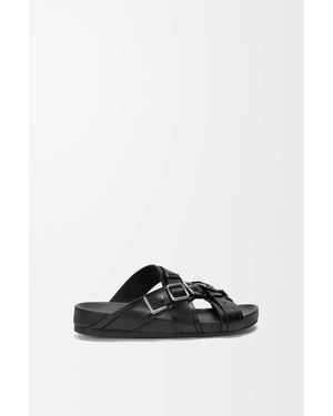 Loewe Sandalia Type Fussbett En Piel De Cuero De Curtido Vegetal Mujer - Negro