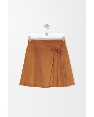 Loewe Pleated Mini Skirt - Brown