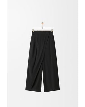 Loewe Pantalón Cropped Cruzado En Algodón Mujer - Negro