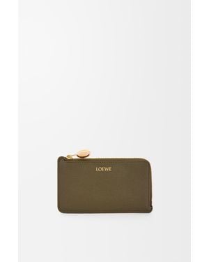 Loewe Tarjetero-Monedero Pebble En Piel De Cuero Graneada Mujer - Verde