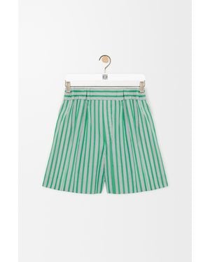 Loewe Pantalón Corto En Algodón Mujer - Verde