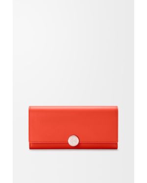 Loewe Cartera Continental Pebble En Piel Napa De Cuero Brillante Mujer - Rojo