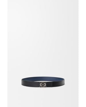 Loewe Reversible Anagram Belt In Smooth Calfskin - Blue