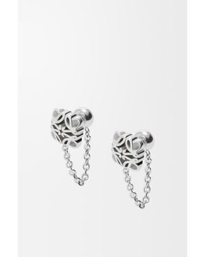 Loewe Pendientes De Cadena Anagram Bombé En Plata De Ley Mujer - Gris