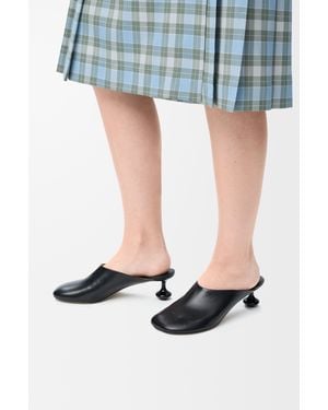 Loewe Toy Sculpted-heel Leather Heeled Mules - Black