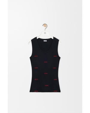 Loewe Top Sin Mangas En Algodón Elástico Mujer - Negro