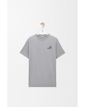 Loewe Luxury Regular Fit T-shirt In Cotton - Grey