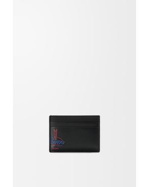 Loewe Tarjetero En Piel De Cuero Brillante Hombre - Blanco