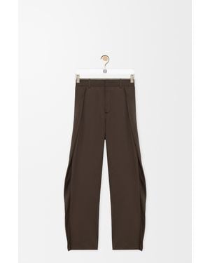 Loewe Pantalón En Algodón Y Seda Mujer - Blanco
