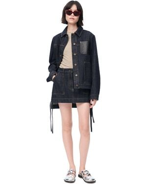 Loewe Workwear Skirt In Denim - Black