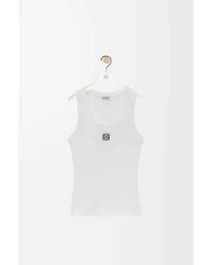 Loewe Anagram-Embroidered Stretch-Cotton Tank Top - White