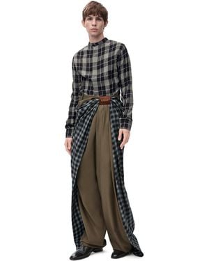 Loewe Draped Trousers In Cotton And Wool - Multicolour