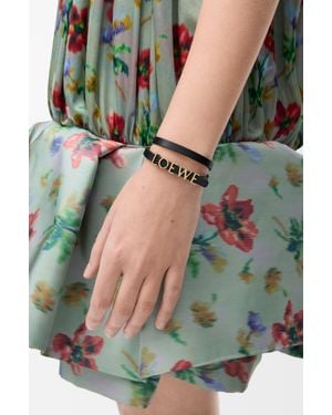 【関税&送料込】Loewe Bracelet Double wrap LOEWE bracelet in calfskin Brown - LOEWE