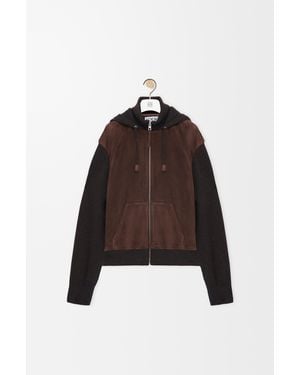Loewe Hybrid Zip-Up Hoodie - Brown