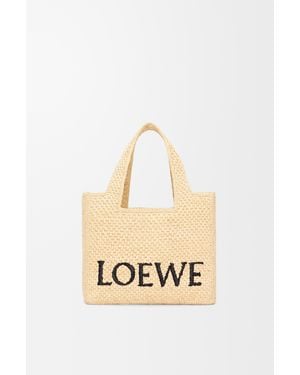 Loewe Handwoven Raffia Cuboid Tote Bag - Metallic