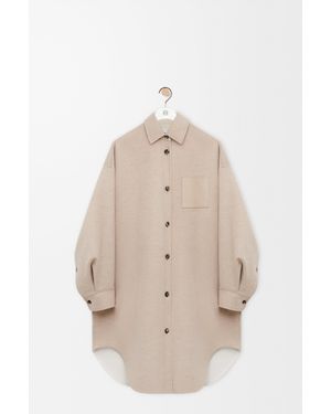 Loewe Abrigo En Lana Y Cashmere Mujer - Neutro
