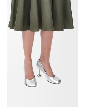Loewe Luxury Toy Pump In Laminated Lambskin - Green