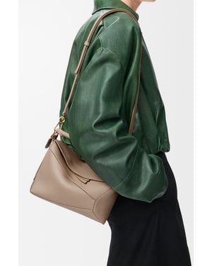Loewe Small Puzzle Edge Bag - Green