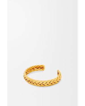 Loewe Pulsera Fina Trenzada En Plata De Ley Mujer - Amarillo