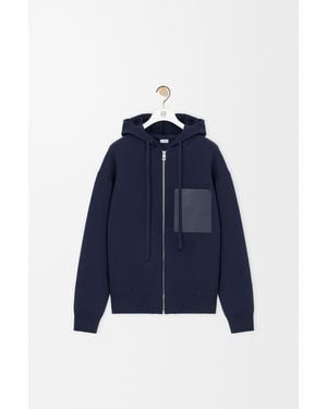Loewe Sudadera Con Capucha Y Cremallera En Lanasize Hombre - Azul