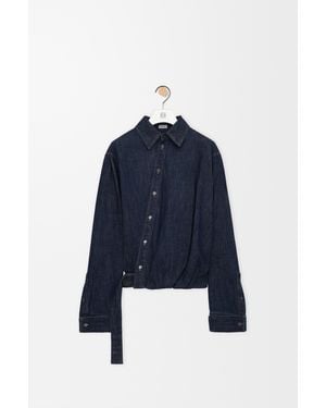 Loewe Draped Denim Skirt - Blue