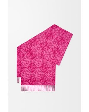 Loewe Bufanda Anagram En Lana Y Cashmere Mujer - Rosa