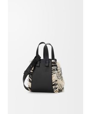 Loewe Bolso Hammock Compact En Tela Tejida Mujer - Negro