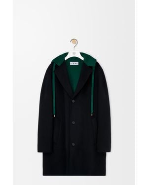 Loewe Abrigo Con Capucha En Lana Y Cashmeresize Hombre - Negro