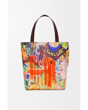Loewe Xl Puzzle Fold Tote In Classic Calfskin - Yellow