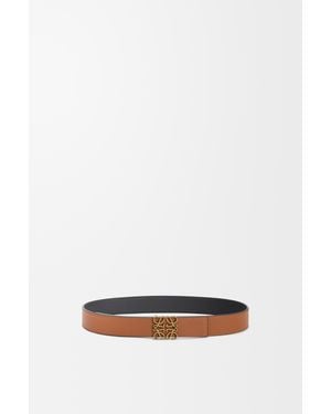 Loewe Cinturón Reversible Anagram En Piel De Cuero Graneada Y Piel Lisasize Hombre - Blanco