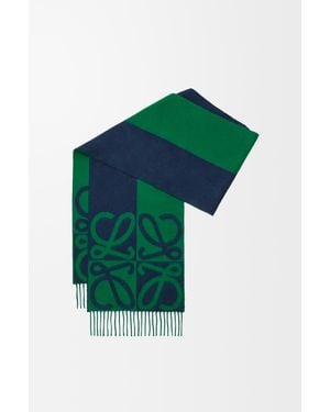 Loewe Bufanda En Lana Y Cashmere Mujer - Verde